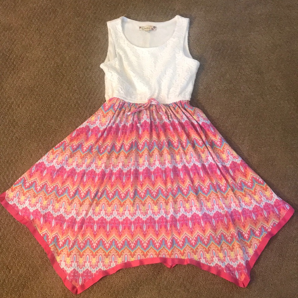 Pink and white sundress